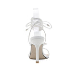 Summer Vintage Square Toe High Heels Cross Thong Sandals
