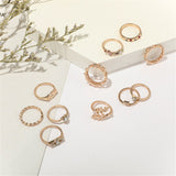 Vintage 11 Pcs/set Evil Eye Olive Branch Rings