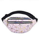 Holographic Waist Bag Pink Silver Fanny Pack