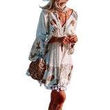 Starfish Printed Flower Dress Bohemian Tassel