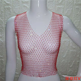 Summer Sexy Diamonds Mesh Cropped Bikini Tank Top