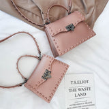 Studded Leather Crossbody Messenger Bag