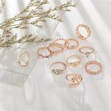 Vintage 11 Pcs/set Evil Eye Olive Branch Rings
