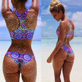 Printed Multi-Colored Bikini Two Piece Set