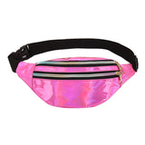 Holographic Waist Bag Pink Silver Fanny Pack