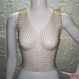 Summer Sexy Diamonds Mesh Cropped Bikini Tank Top