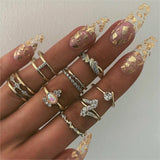 Vintage 11 Pcs/set Evil Eye Olive Branch Rings