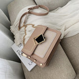 Square Buckle Chain PU Leather Crossbody Bag