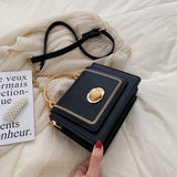 Stone Buckle Leather Mini Crossbody Bag