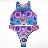 Printed Multi-Colored Bikini Two Piece Set