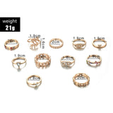 Vintage 11 Pcs/set Evil Eye Olive Branch Rings