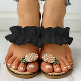 Pineapple Pearl Flat Toe Bohemian Beach Slipper Sandal