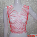 Summer Sexy Diamonds Mesh Cropped Bikini Tank Top