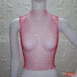 Summer Sexy Diamonds Mesh Cropped Bikini Tank Top