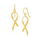 Ribbon Style 14k Yellow Gold Earrings