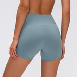 Two Pockect Anti-sweat Athletic Shorts High Waisted