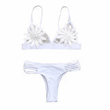 Push up Bikini White or Black Padded Bra Floral Bikini Set