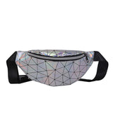 Holographic Waist Bag Pink Silver Fanny Pack