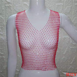 Summer Sexy Diamonds Mesh Cropped Bikini Tank Top