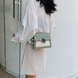 Square Buckle Chain PU Leather Crossbody Bag