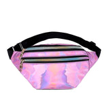 Holographic Waist Bag Pink Silver Fanny Pack