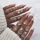 Vintage 11 Pcs/set Evil Eye Olive Branch Rings