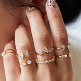 Vintage 11 Pcs/set Evil Eye Olive Branch Rings