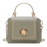 Stone Buckle Leather Mini Crossbody Bag