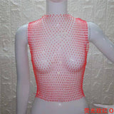 Summer Sexy Diamonds Mesh Cropped Bikini Tank Top