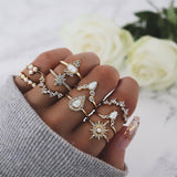 Vintage 11 Pcs/set Evil Eye Olive Branch Rings