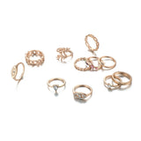 Vintage 11 Pcs/set Evil Eye Olive Branch Rings