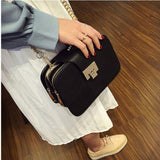 Chain Strap Triple Pocket Leather Shoulder Bag