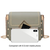 Square Buckle Chain PU Leather Crossbody Bag