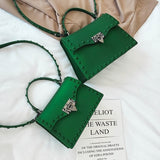 Studded Leather Crossbody Messenger Bag