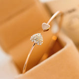 Adjustable Bracelet Crystal Double Heart
