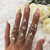 Vintage 11 Pcs/set Evil Eye Olive Branch Rings