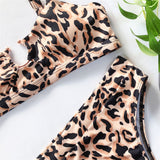 High Waist Bikini Set Leopard Snake Print