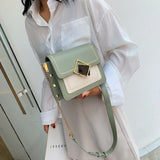 Square Buckle Chain PU Leather Crossbody Bag