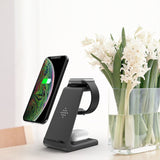 QI 10W Fast Charge 3 In 1 Wireless Charger For Iphone 11 Pro Charger Dock For Apple Watch 5 4 Airpods Pro Wireless Charge Stand