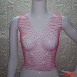 Summer Sexy Diamonds Mesh Cropped Bikini Tank Top