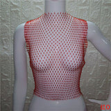 Summer Sexy Diamonds Mesh Cropped Bikini Tank Top