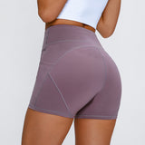 Two Pockect Anti-sweat Athletic Shorts High Waisted