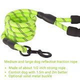 Large/Medium Dogs Reflective Rope Leash Walking Big Dog Collar Strength