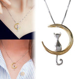 Cat Sitting The Moon Necklace