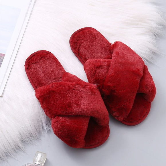 Faux Fur Home Slippers