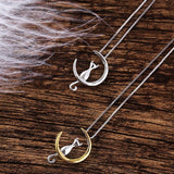 Cat Sitting The Moon Necklace