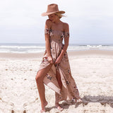 Off Shoulder Split Beach Summer Dress