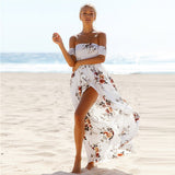 Off Shoulder Split Beach Summer Dress