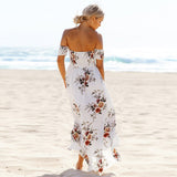 Off Shoulder Split Beach Summer Dress