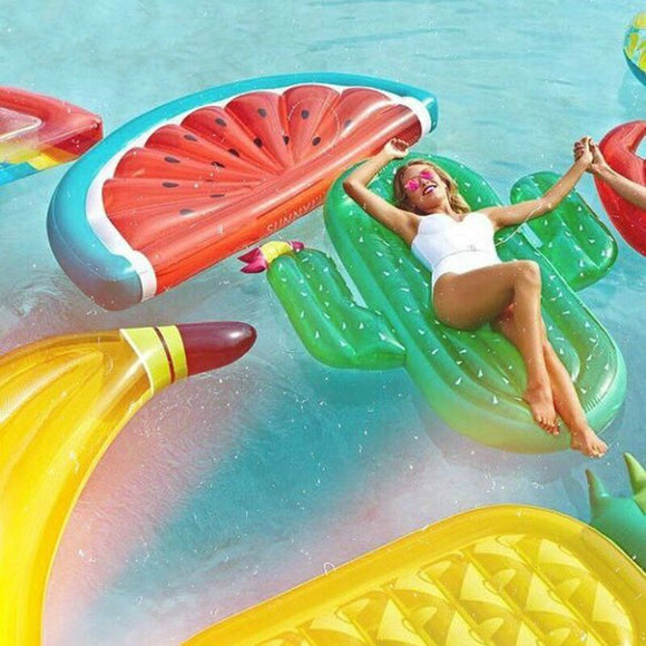 Giant Float Pool Mattress Toys Watermelon Pineapple Cactus Beach
